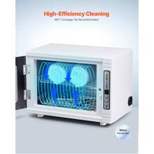 Nail Tool Cleaning Machine, 12L Large Capacity, Tool Cabinet Cleaner Box With Timer Setting, Tempered Glass Door, 185nm Wavelength, For Labs, Home, Nail Salons, Hair Studios, Beauty Salons - Xem 2