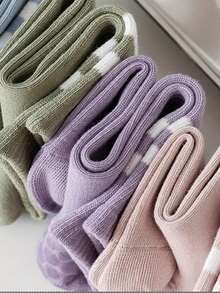 1/8 双防滑瑜伽袜、五趾袜、中筒瑜伽袜、防滑运动袜、普拉提袜、运动纯色地板袜（黑色、白色、灰色、粉色、紫色、蓝色、绿色、橙色、黑色）