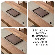 1 件木制托盘，木制茶盘，适用于咖啡馆、茶馆、餐厅、家庭使用，可容纳咖啡杯、茶杯、蛋糕、水果、寿司、饮料、牛排、披萨、甜点、面包 - 咖啡棕 - 查看 7