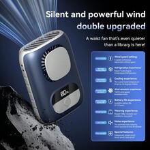 BDQ AI Portable Fan Rechargeable, 5 Speeds Strong Airflow, Personal Waist Fan With Up To 20H Of Working Time, Hands-Free Hanging Neck Fan, Wearable Belt Fan For Camping, Outdoor, Jobsite - 寶藍色 - 查看 8