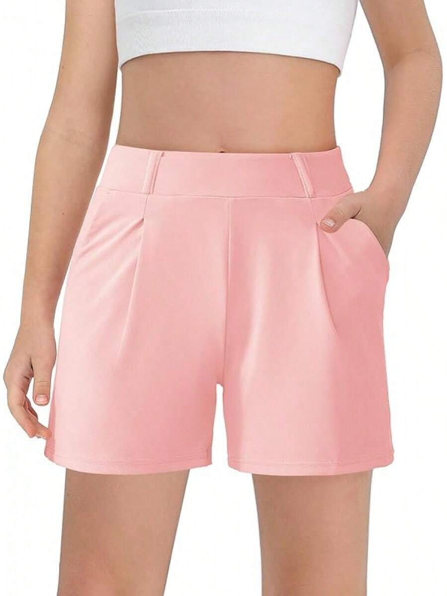 Halloween Kids Costumes Girls Shorts Casual High Waisted School Uniform Shorts With Pockets-14 Years - Hồng - Xem 1