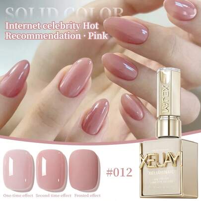 XEIJAYI 1 Chai 15ml Sơn móng tay màu hồng - Màu nude trong suốt dạng gel, có thể bóc ra bằng đèn UV LED, không chứa formaldehyde, hình bầu dục, bóng, màu đặc, thích hợp cho tiệm nail và tự làm móng tại nhà.