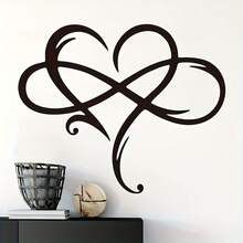 A Piece Of Infinite Heart-Shaped Metal Wall Art, Eternal Love Infinite Heart-Shaped Wall Art, Unique Infinite Heart-Shaped Wall Art Love Symbol Bedroom Decoration 15.8 Inches X 13.8 Inches