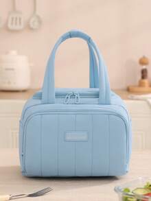 1 Stück neue aufgeblähte isolierte Lunch-Tasche, leicht, großes Fassungsvermögen, gesteppte Lunch-Kühltasche, wasserdicht, auslaufsicher, thermisch isolierte Lunch-Box, Bento-Tasche, Dinner-Isoliertasche, verstärkte süße Lunch-/Obst-Tasche, weich gepolstert, wiederverwendbar für Arbeit, Picknick oder Reisen, Küchenausstattung, Schul-Rückkehr-Zubehör, Lunch-Tasche für Frauen, Lunch-Box für die Schule