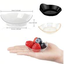 200/100/50 件 1 盎司迷你甜点盘，黑色小黑色开胃菜盘，用于盛放开胃菜、芝士蛋糕、草莓、冰淇淋 - 黑色 - 查看 3