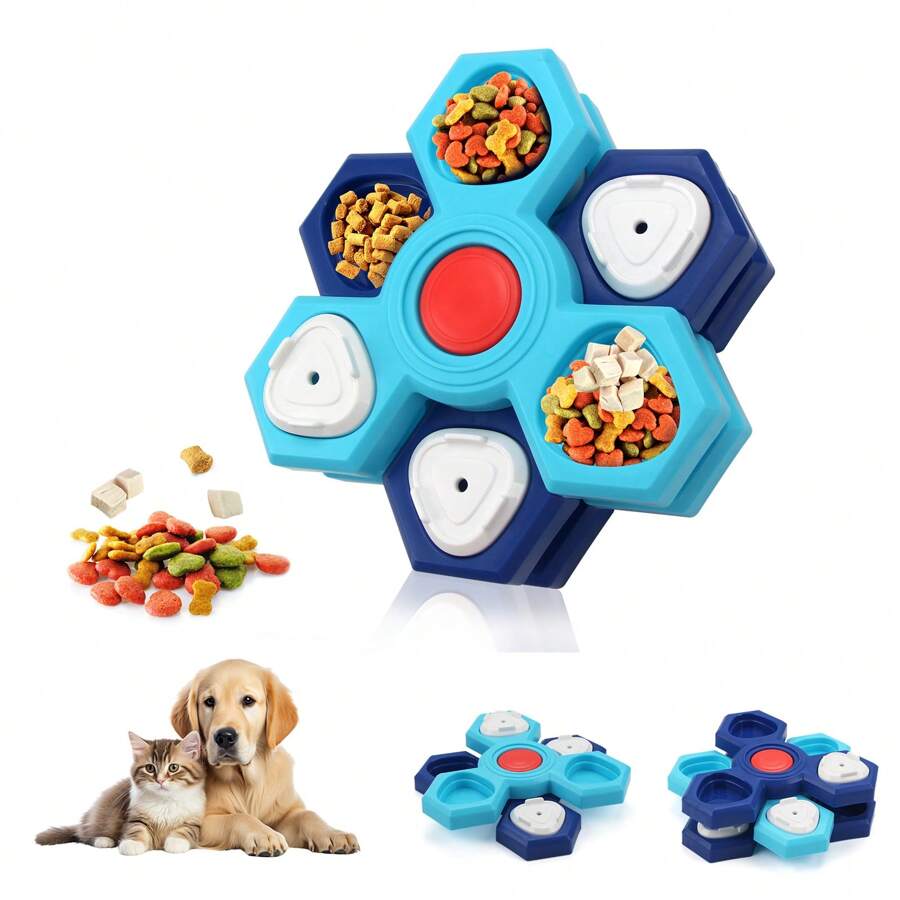 1 Stück Mehrstufiger drehbarer Puzzle-Futternapf, interaktives Haustier-Spielzeug, Anti-Würge-Langsam-Fütterungsrotationsschale, Hunde-Intelligenztrainings-Spielzeug