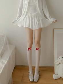 Sweet Bow Knee High Socks, Japanese Style Girl's Mid-Calf Socks, Thin Sheer Material, Sweet & Cute Style, Suitable For Lolita / Daily Wear - Multicolor - View 6