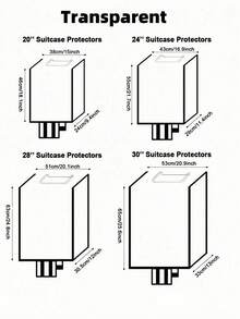 1 قطعة غطاء حقيبة سفر قابل للتعديل 20/24/28/30 بوصة، شفاف/أسود، مقاوم للماء والغبار، غطاء حقيبة سفر مقاوم للخدش من البي في سي الشفاف، حقيبة، حقيبة تخزين