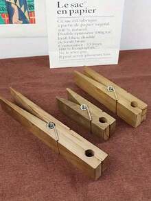 Giá treo khăn tắm kẹp quần áo khổng lồ, Bộ giá treo khăn bằng gỗ cỡ lớn, Dùng cho phòng tắm, Giá treo khăn treo tường trang trí theo phong cách trang trại, Trang trí giặt giũ đa năng tại nhà, Giá treo khăn hoặc móc treo, Phụ kiện phòng tắm trang trí tường - Nhiều màu - Xem 5