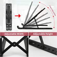 2026 New Adjustable Laptop Stand, 8-Level Ergonomic Height Adjustment, Compatible With 10-15.6 Inch Laptops And IPads, Made Of ABS Material. Essential For Office Desk, Effectively Relieves Neck Fatigue, Enhances Work Comfort, Ideal For Home, Office And Travel. Lightweight And Portable, Helps Create An Efficient And Comfortable Working Environment, Must-Have Office Accessory.
