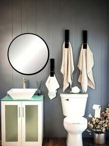 Pinza de ropa gigante para toallero de baño, juego de toallero de pinza de madera extra grande, adecuado para baño, estilo granja montado en la pared, decoración multiusos para lavandería del hogar, toallero o gancho, accesorios de baño para decoración de pared - Multicolor - Ver 3