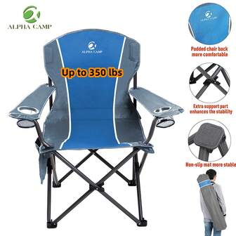 CAMP Portable Oversized Folding Camping Chair Heavy Duty With Carry Bag