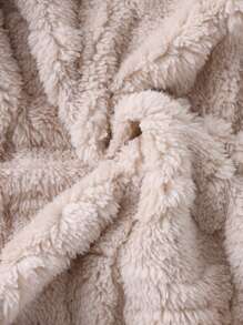 Autumn/Winter Baby Bear Long Sleeve Fleece Sleeping Bag, Reversible With Hidden Zipper, Soft & Comfortable Swaddle Infant Supplies - Apricot - View 6