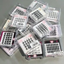 MIXIAOHE Mini Box 韓系旅行假睫毛 20簇 DIY C捲 濃密自然 拍照友好 分段式睫毛 10mm-13mm 便攜日常眼妝 - 黑色 - 查看 8