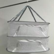 Red plegable multifuncional, cubierta de alimentos anti-viento y anti-mosquitos, deshidratador de alimentos de poliéster con tapa, red colgante portátil para secar pescado y verduras, sin necesidad de electricidad