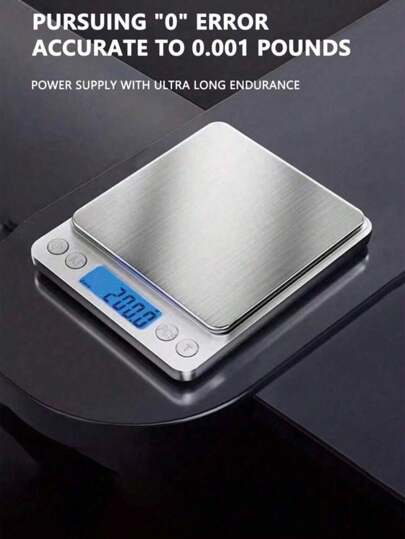 1 Peça Balança Digital de Cozinha Pequena de Aço Inoxidável, Tamanho de Palma, Escala Multifuncional de Bolso de 5kg/0,1g, Mini Balança de Alimentos, Visor LCD Retroiluminado, Escala Eletrônica Profissional para Joias, Couro e Função de PC, Adequada para Balança de Cozinha Doméstica, Viagem, Alimentos, Suprimentos de Cozinha, Ferramentas de Cozimento, Perda de Peso, Aço Inoxidável. Bateria não incluída [Cozinha]