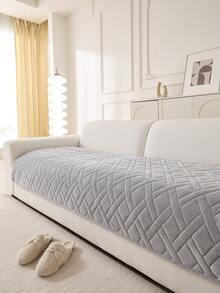 1 pieza Funda de sofá de terciopelo de leche con relieve ultrasónico estilo bohemio, de tela suave y aterciopelada, antideslizante, apta para todas las estaciones, fácil de limpiar y lavar a máquina, se ajusta a sofás de 1, 2, 3 y 4 plazas y seccionales, perfecta para la decoración del hogar en la sala de estar, oficina, dormitorio y exteriores