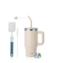 1pc WATERSY Travel Mug Coffee Cup 40oz/1182ML 30OZ/891ML 20OZ/591ML Tumbler Straw Lid And Handle, Stainless Steel Double Wall Vacuum Insulated Coffee Water Bottle Thermal For Cold Hot Coffee, Suitable For School, Camping And Hiking - Multicolor - View 28