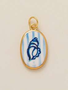 1pc Fashionable And Exquisite INS Marine Creature Conch Lobster Crab Shell Fish Clover DIY Pendant, Plated With 18K Gold, Not Easily Oxidized, Suitable For Wives And Mothers To Freely Match. - Multicolor - View 10