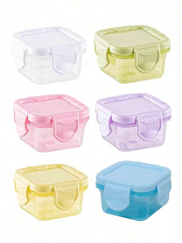 Mini Food Storage Box, Mini Transparent Container, Sealed Box With Lid, Clear Food Storage Box, Kitchen Lunch Box Fridge Sealed Container, Rectangular Plastic Sealed Storage Box Small Food Container Plastic Sealed Box, Multifunctional Condiment Box, Kitchen Supplies School Supplies,Back To School