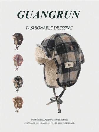 1pc Color Block Trapper Hat For Women, Thick Knit Casual Elegant Street Style Versatile Beanie, Suitable For Outdoor, Skiing, Cycling, Travel, Party And Daily Use In Autumn/Winter