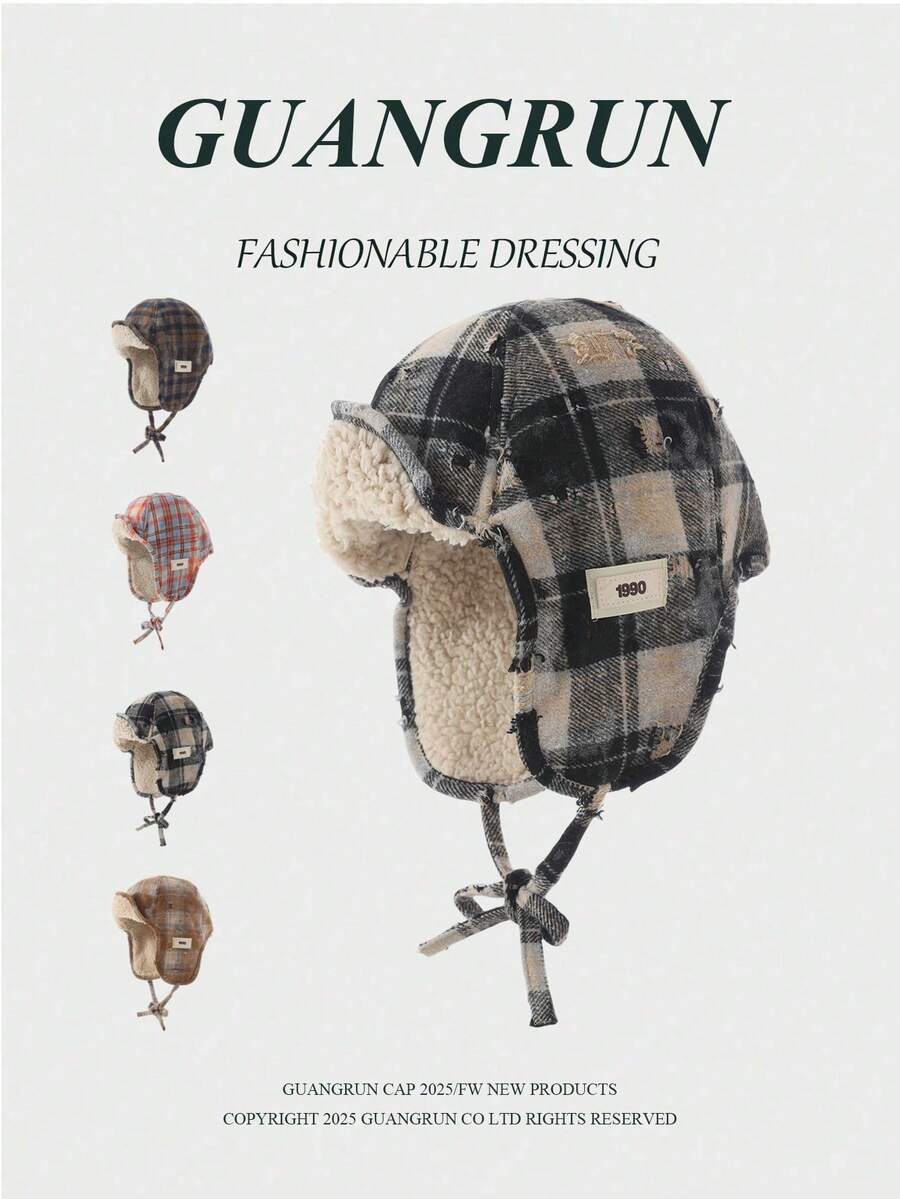 قبعة نسائية من نوع Trapper بألوان متباينة، محبوكة بسمك مناسب للطقس العادي والأنيق، متعددة الاستخدامات مناسبة للخارج والتزلج والدراجات والسفر والحفلات والاستخدام اليومي في فصلي الخريف والشتاء