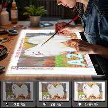 Elapoid 1 pièce Super grande planche lumineuse LED A2/A3/A4/A5 haute luminosité pour copier, planche lumineuse LED pour kit de peinture de diamant, planche lumineuse pour art de diamant, planche lumineuse à tracé alimentée par USB pour peinture, croquis, animation, avec 4 pinces, cadeau de Noël Halloween (noir, rouge, bleu, jaune disponible)