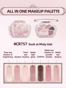 COLORROSE 7-Color Western Retro Eyeshadow Palette, Matte & Shimmer Eyeshadows, High Pigmentation, Long-Lasting, Smooth Texture, With Mirror, Multi-Function Makeup Palette Including Highlighter & Blush