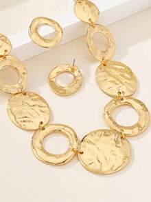 2件套简约几何项链 - 金黃色 - 查看 3