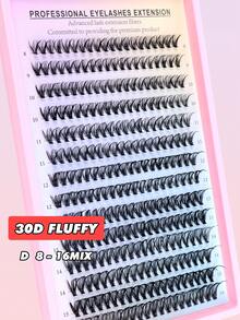 ICHICKISS 1400/280 Eyelash Extension Kit - 30D Curl, 8-16mm Mixed Length, Includes Glue, Tweezers, Brush - 0.07mm Fluffy Reusable Individual Lashes, Ultra-Thin Invisible Lash Band, Suitable For Party, Gift, Wedding And Holiday - màu đen - Xem 11