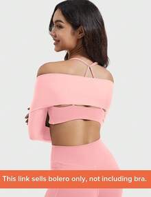 Women Crop Top Long Sleeve Bolero Open Front Workout Cropped Shirts Sports Shrug - Blossom - View 3