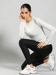 FITNATION Women's Long Sleeve T-Shirt With UV50 Sun Protection - Silver - View 4