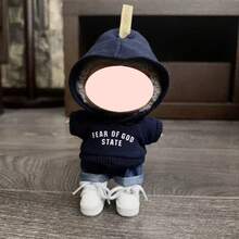 万圣节、圣诞节（仅服装）Labobo 1、2、3代 17cm吊坠娃娃钥匙扣 L 毛绒娃娃印花卫衣套装 适合 - 彩色 - 查看 6