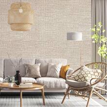 1 Roll Of Self-Adhesive Vinyl Wallpaper, Light Brown Detachable Fabric Wallpaper, Easy To Peel Off And Paste, Used For Home Decoration, Living Room, Bedroom, Office, Countertop, Drawer/Texture Wall Cover Wallpaper