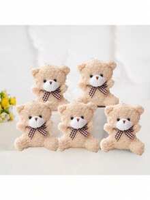 5个卡通领结泰迪熊毛绒玩具，可DIY钥匙扣、包包挂件，适合情人节、毕业派对、生日礼盒、婚礼派对装饰、生日派对DIY装饰、包包钥匙扣挂件、圣诞节、儿童派对礼物、儿童礼物、泰迪熊 - 彩色 - 查看 17