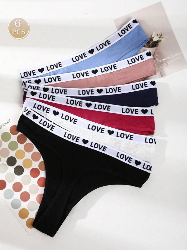 6pcs Women's Seamless Thongs Sexy Panties One-Piece Thongs Mid Waist Sexy Women's Briefs Breathable Comfortalble Triangle Lingerie Sexy Hot Elastic Underwear