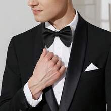 Oversize Velvet Pre-Tied Bow Tie For Men Solid Color Formal Tuxedo Accessory Adjustable Fit - 056-maroon(velvet) - View 3