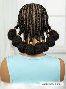 1ps 10 Inch Chic Full Lace Hand Knitted Wig With High Density Synthetic Hair For Party And Casual Wear