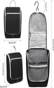 Della Gao Black Water Repellent Polyester Hanging Toiletry Bag For Travel - 軍綠色 - 查看 4