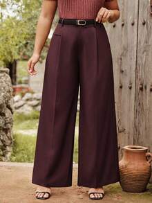 Anewsta 大码女式休闲阔腿裤，时尚办公室/通勤裤，新年毕业季、返校季、女教师装 - 查看 4