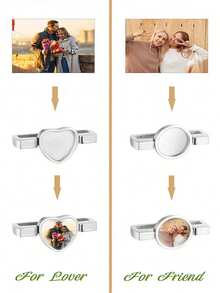 1个可定制表带挂饰，可定制照片或空白图像装饰，玫瑰金，适用于硅胶智能手表表带配件，银色、金色和玫瑰金定制表带挂饰，是送给她、男朋友、女朋友、爸爸、妈妈、家人、朋友的理想礼物，适合周年纪念日、生日、毕业典礼、舞会、派对、女士珠宝。 - 彩色 - 查看 2