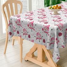 1pc Snowman Digital Print Tablecloth, Rectangular Durable Polyester Fabric, Suitable For Home, Kitchen, Garden, Holiday Gatherings, Weddings, Restaurants And Banquets, Christmas Holiday Decor - Multicolor - View 9