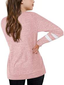 Apbondy Shirts Casual Long Sleeve Crewneck Loose Striped Sweatshirts Pullover Tops