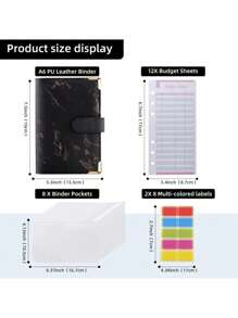 预算活页夹，A6预算计划笔记本，带现金拉链信封，内含12张预算卡和现金信封，用于管理预算和储蓄的预算活页夹 - A6 - 查看 8