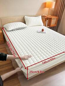 1件床笠，床上用品，床垫保护套，亲肤床垫套，卧室装饰，透气绗缝床垫垫，适用于8-15英寸床垫，房间装饰，静音床垫套，适用于卧室、客房，深口袋设计，床垫套，防尘床笠，适用于单人床、双人床、大号床、特大号床，仅包含床笠，不含枕套，床上用品礼品，可机洗，秋季家居装饰，婚礼，秋季装饰 - 彩色 - 查看 60