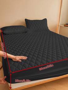 1件纯色床笠，床上用品，床笠，床垫套，柔软舒适的卧室床上用品，亲肤床垫保护套，防尘防潮，多种颜色可选，超声波菱形图案床笠，适用于各种床型（单人床、双人床、大号床、特大号床），床上用品礼品，涤纶床笠