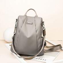 Women's Backpack, Backpack, Waterproof Nylon Anti-Theft Backpack, Lightweight Shoulder Bag - Khaki - View 1