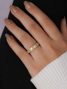 1 chiếc nhẫn đeo ngón cái hình bán nguyệt bằng bạc Sterling S925, món quà trang sức thanh lịch dành cho phụ nữ. - Hình thoi hình chữ nhật nửa vòng tròn - Xem 3