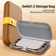 ARQ VARORA Bolsa de almacenamiento de estilo británico retro para Switch 2, Estuche rígido para Switch 2, Bolsa para consola de juegos portátil - Marrón - Ver 2