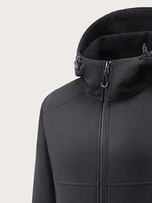 Women's Winter Thermal Lined Soft Shell Jacket – Thick Warm Waterproof Windproof Hooded Hiking Coat With Zip & Multi Pockets, Breathable Outdoor Trekking/Camping/Mountaineering Rain Gear, Skiing - Black - View 6